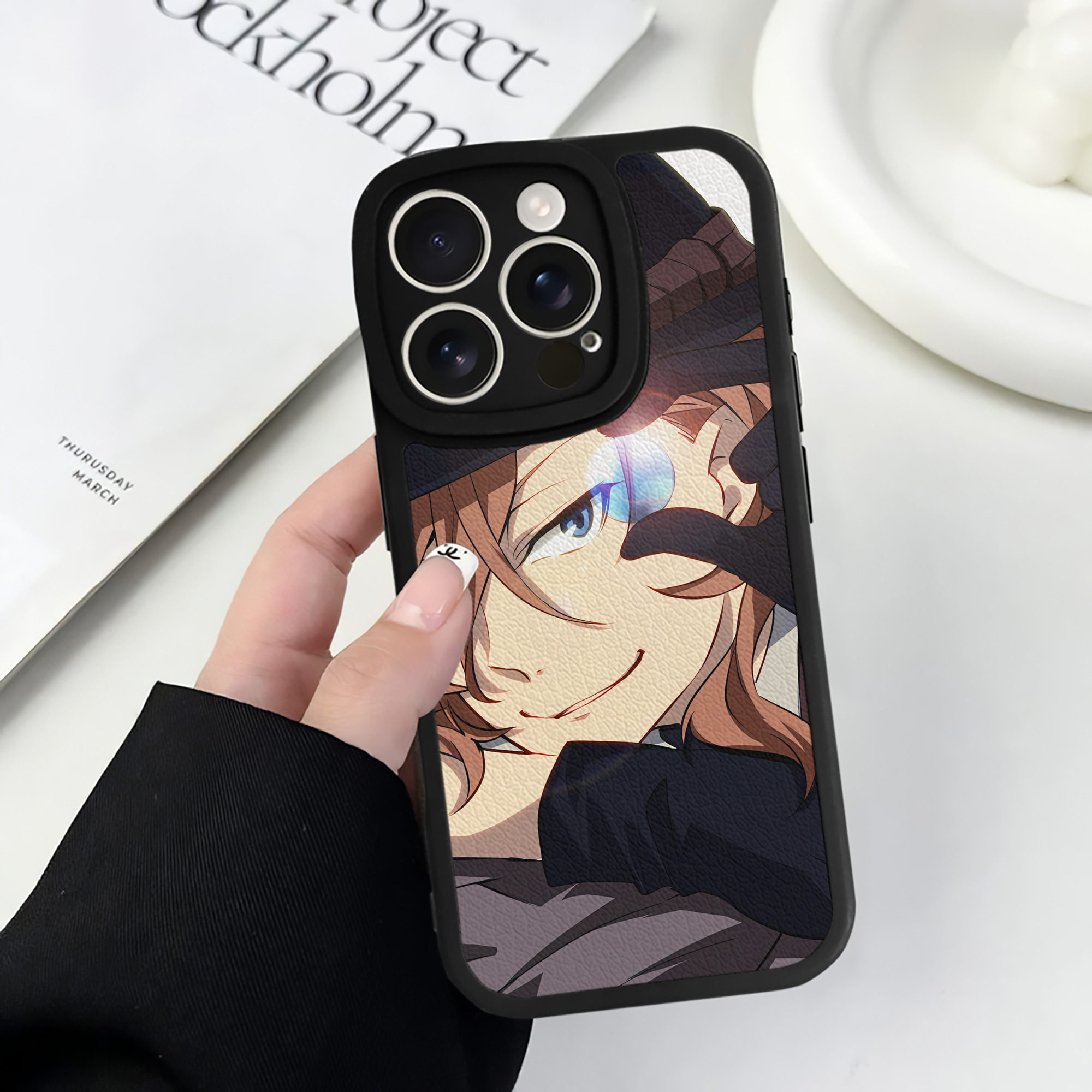 （画像用） 文豪ストレイドッグス Bungo Stray Dogs 【iPhone 16シリーズ対応】シリコンスマホケース（レザー調） 材質：シリコン